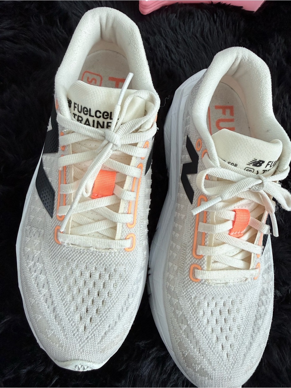 New Balance White and Gray Trainers with Orange & Yellow Midsole Accent - Picture 3 of 12